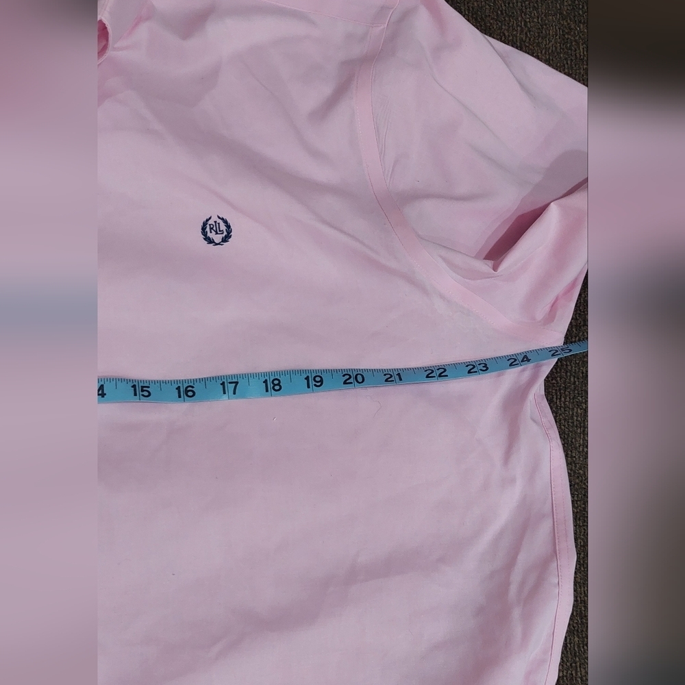 Lauren Ralph Lauren Slim Fit Pink Button Up Men's Shirt Sz 17.5 Long Sleeve - Picture 8 of 12